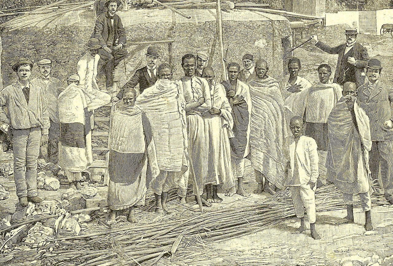Esposizione Nazionale di Palermo 1891/92: Gruppi di Abissini della mostra Eritrea