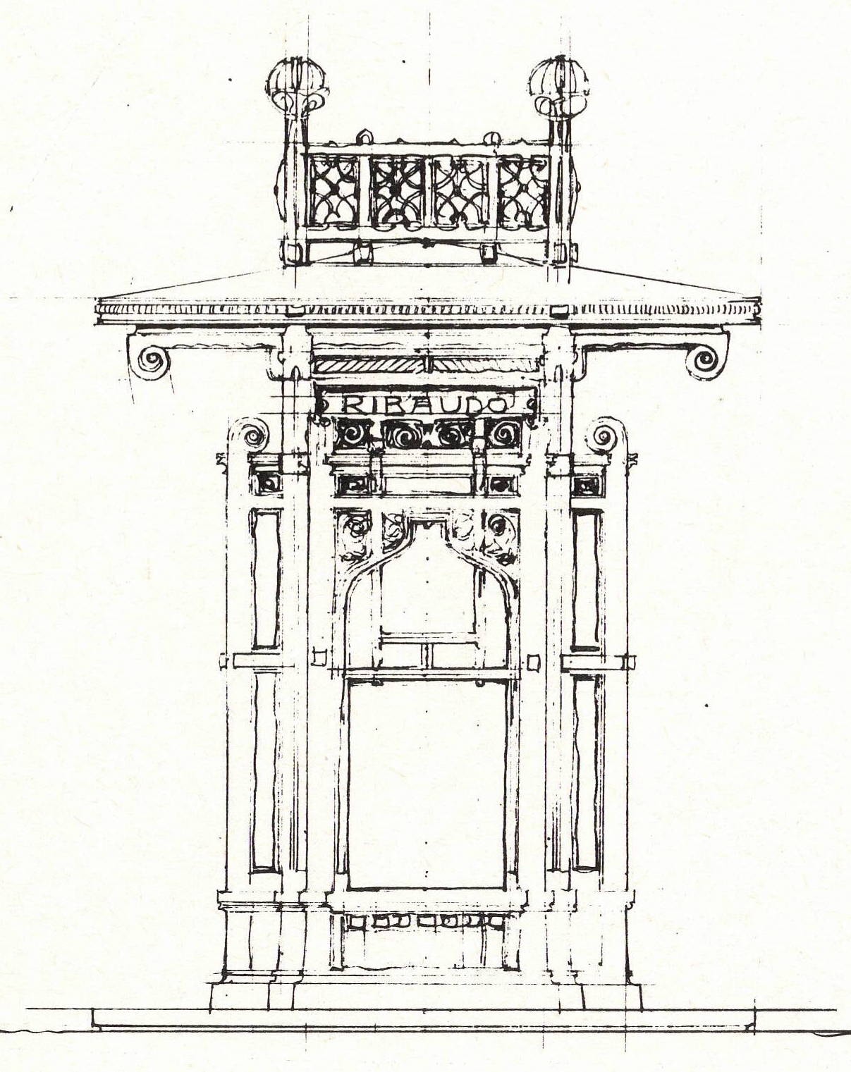 Chiosco Ribaudo il progetto dell'Arch. Ernesto basile del 1916